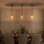 Mini-luminaire suspendu moderne 1 lumière avec hauteur réglable - Abat-jour en verre transparent nervuré de 9,84 po pour îlot de cuisine, finition noire et dorée, base E12, répertorié ETL