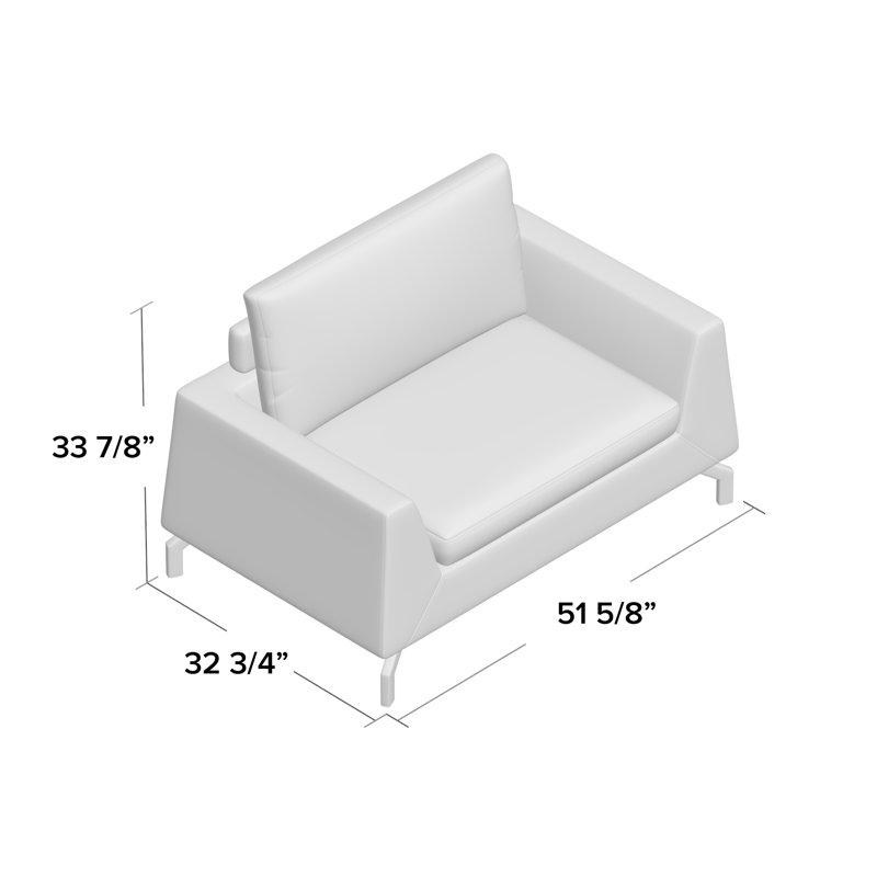 Almondsbury Upholstered 51.6'' Loveseat, Lemon Green 100% Linen