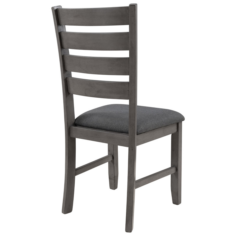 Table et chaises de salle à manger avec banc, ensemble de salle à manger en bois rustique, ensemble de 6, Gris, Gris