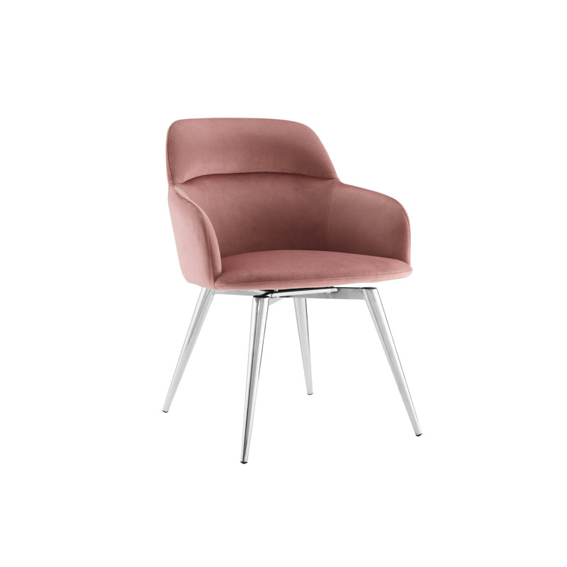 Fauteuil en velours Kyriana, Vieux rose