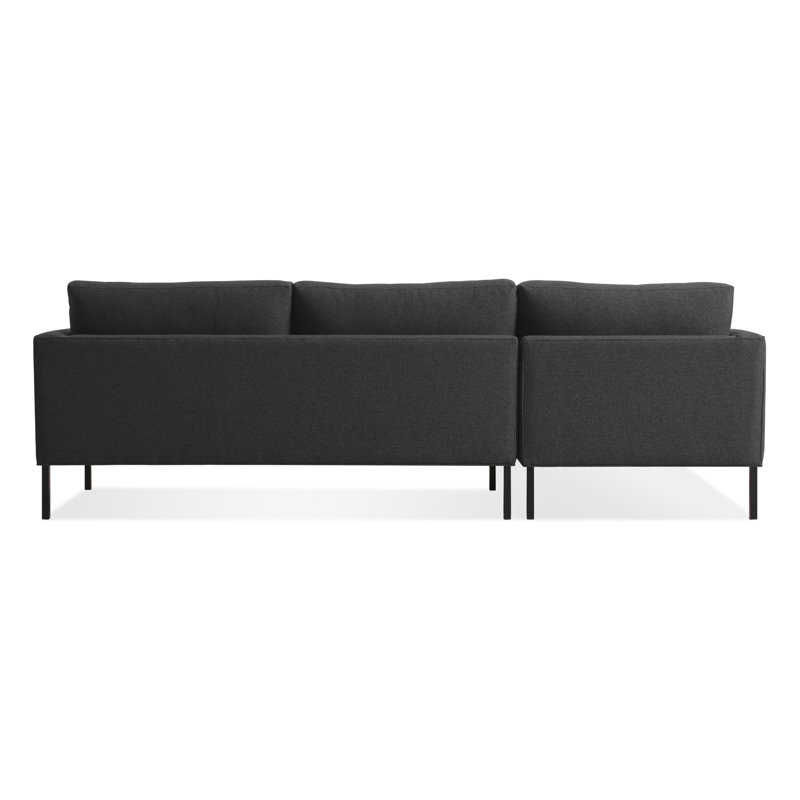 Paramount Chaise Sectional, Left Hand Facing, Black, Sanford Ceramic Crossweave