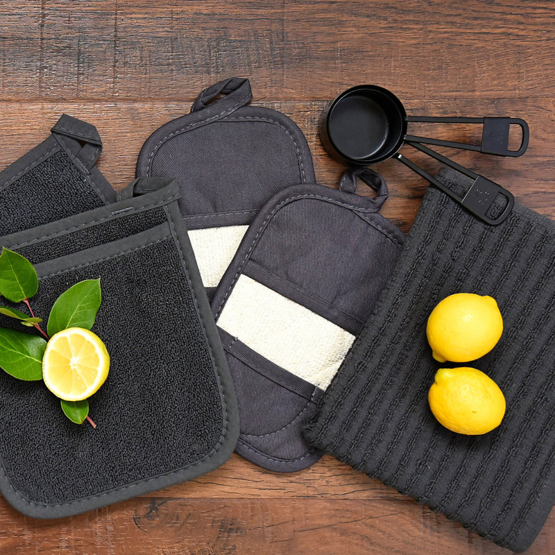 RITZ Cotton Potholder Set, Graphite