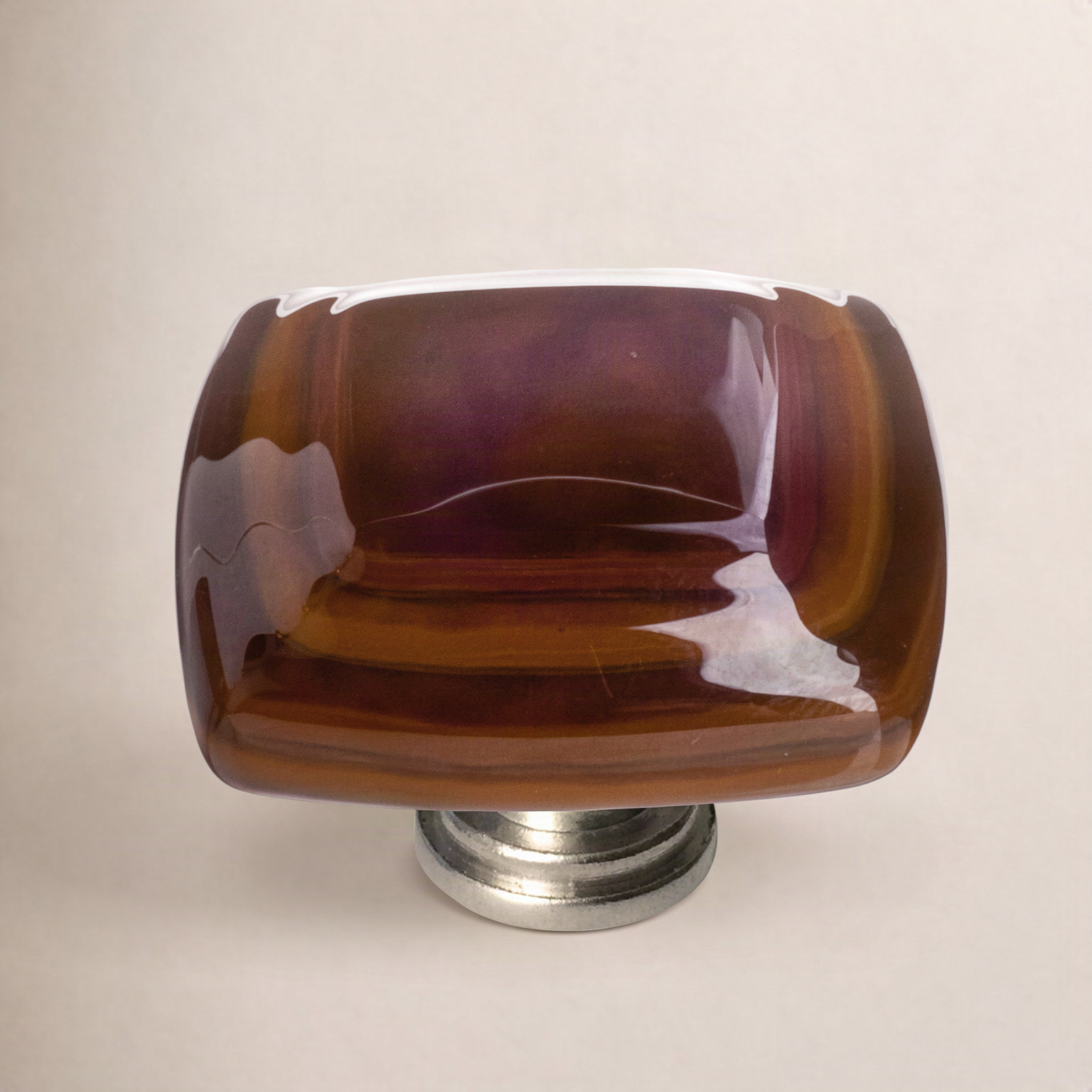 Stratum Square Knob Knob, Woodland/Umber , Satin Nickel