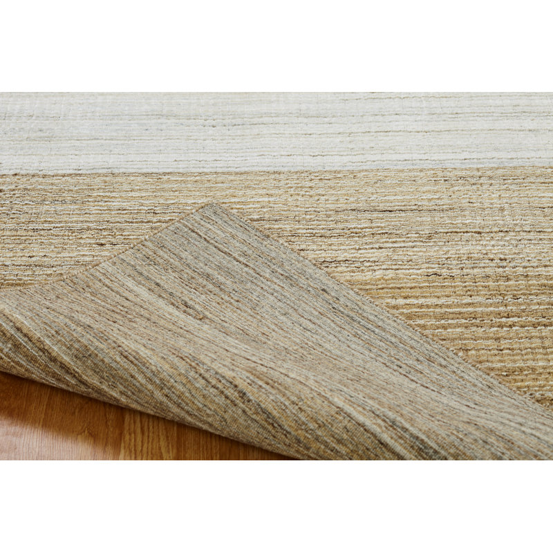 Ivoire en soie/Tapis décoratif brun tissé à la main Maghull, Rectangle 2 pi x 3 pi