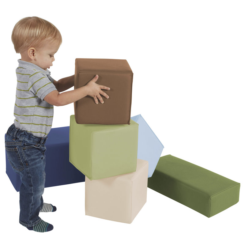 Ensemble de gros blocs SoftScape 6 pièces, Ton de couleur terre