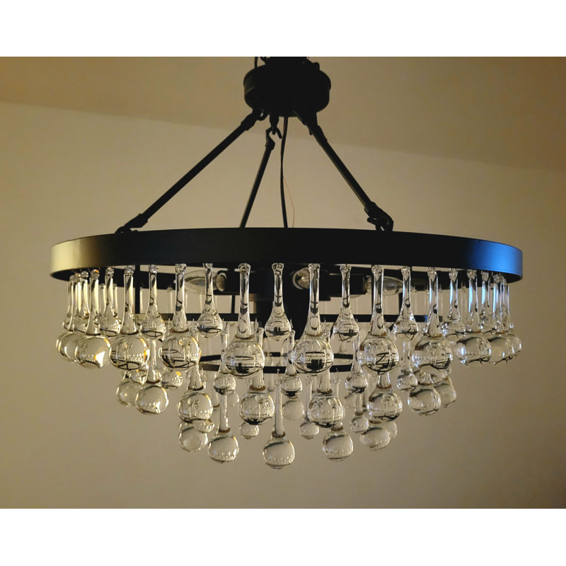 Englehart 9 - Light Dimmable Tiered Chandelier, Black