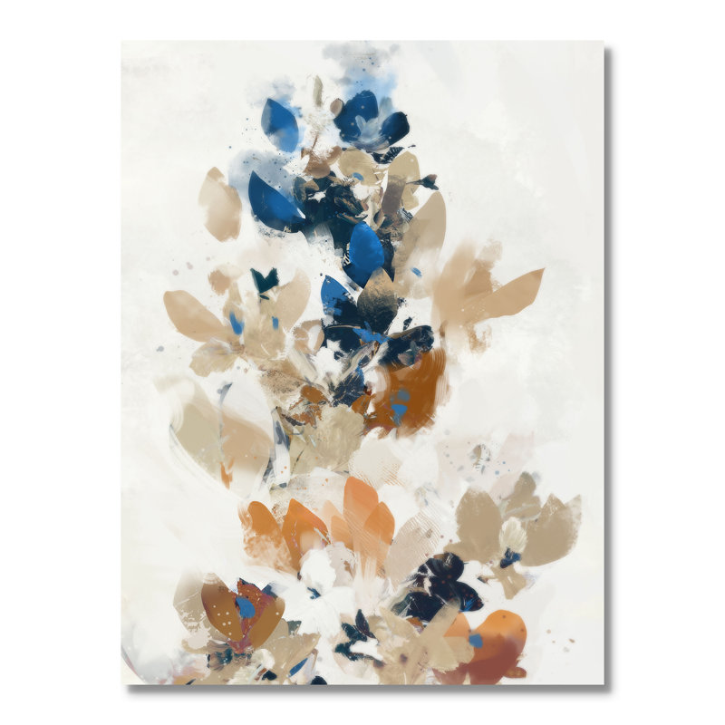 Vague de fleurs bleues II par Ken Roko, No Frame, L 18 po x H 24 po, Toile tendue