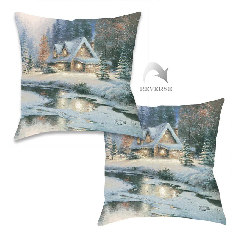 Coussin décoratif Thomas Kinkade Deer Creek Cottage