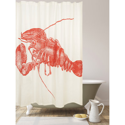 Rideau de douche simple Lobster