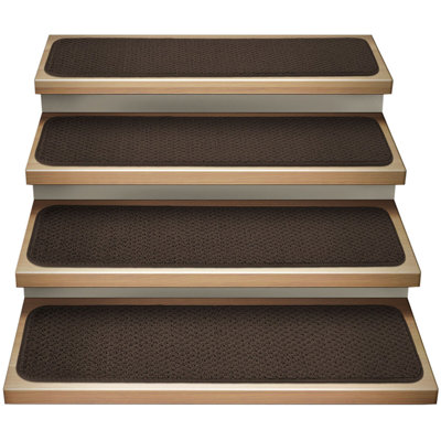 Tapis d'escalier brun