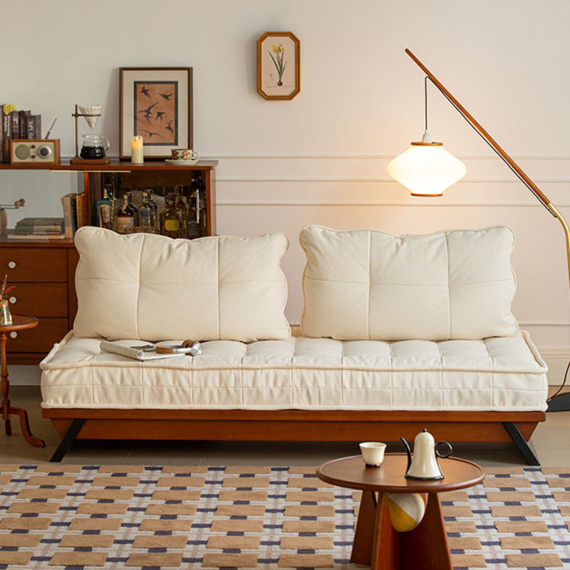 Canapé blanc modulaire en chenille