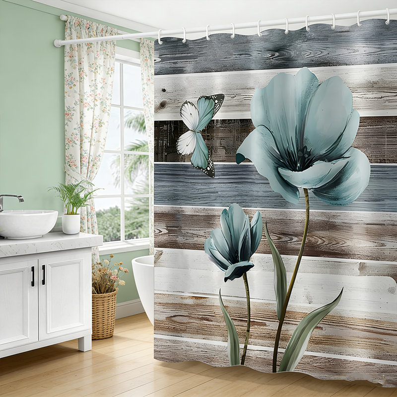 Ensemble de rideau de douche Floral