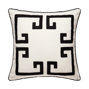 Dee Ocleppo Greek Key Embroidered Square Pillow