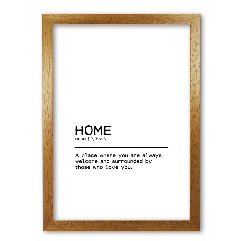 Home Welcome - Print, Honey Oak Frame, 60 cm H x 42 cm W x 5 cm D