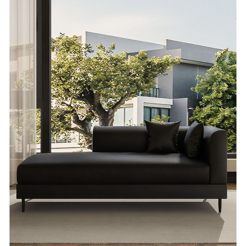 Méridienne moderne de luxe noir, Face à la droite