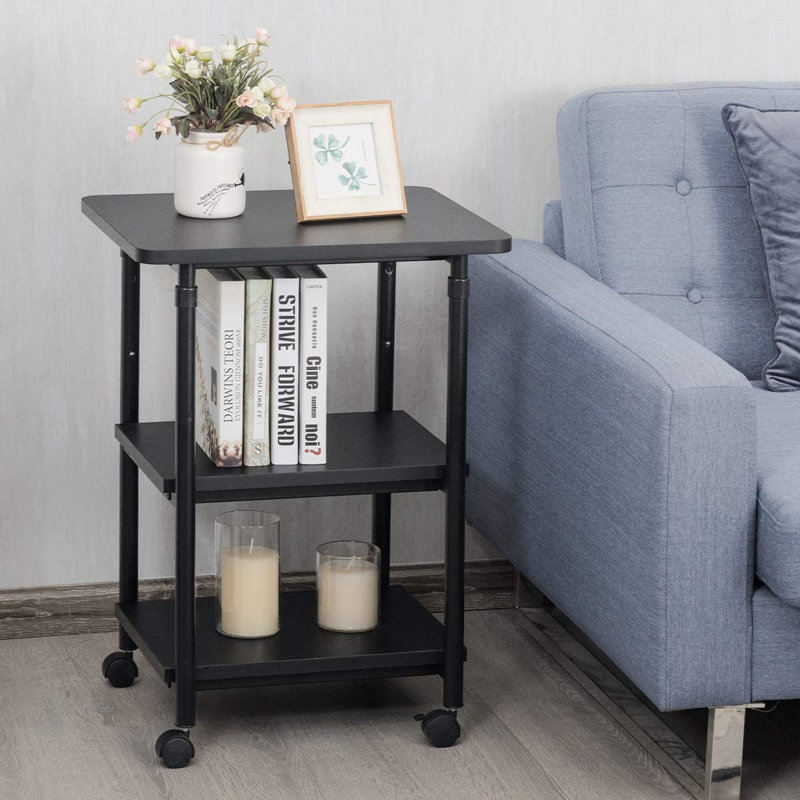 Lemley 67cm H x 49cm W Utility Cart with Wheels, Matte Black