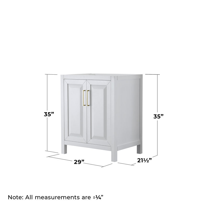Daria 29'' W Bathroom Vanity Base, White/Gold