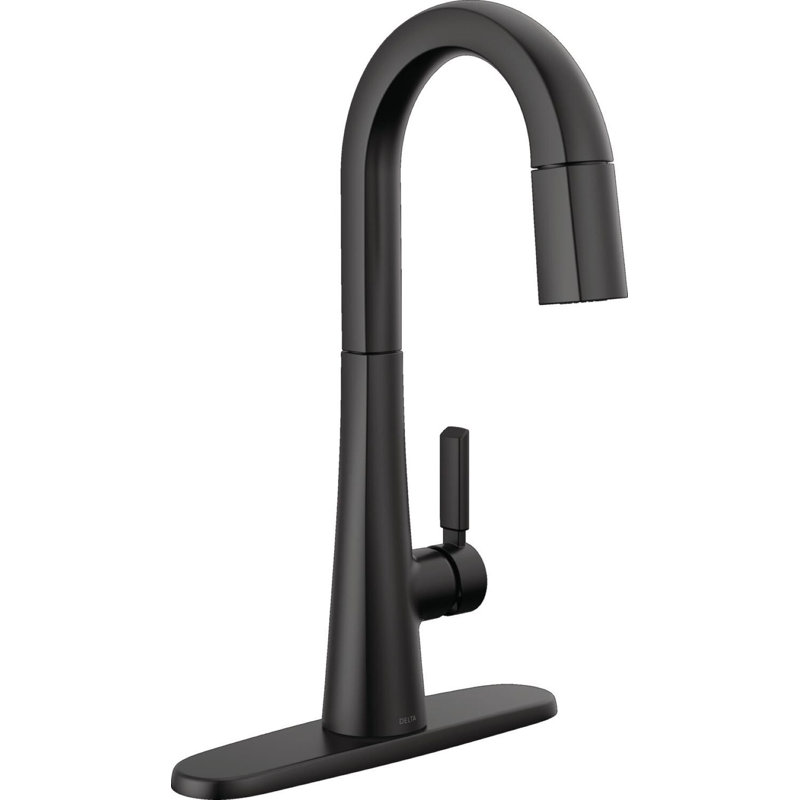 Monrovia Bar Faucet with Pull Down Sprayer, Matte Black