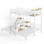 Lit superposé simple au-dessus de simple pour enfant Triovault, 3 lits superposés en métal robuste avec tiroirs de rangement-133452190