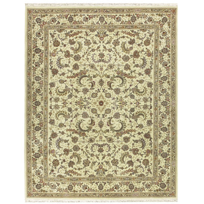 Tapis ivoire en laine tissé à la main Garofalo