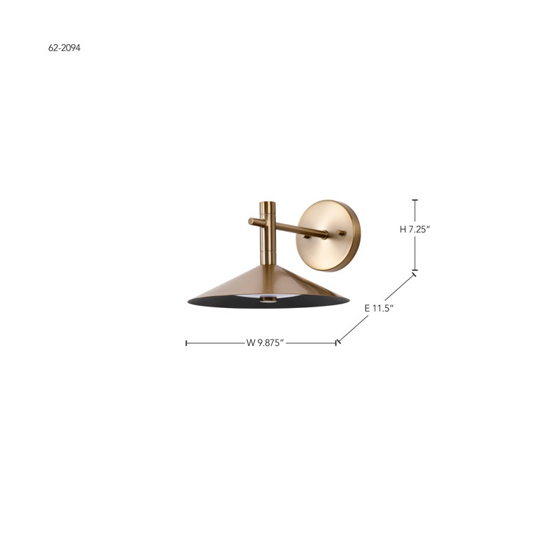 Vicente - 10 Inch LED Wall Sconce - 3K/4K/5K CCT Selectable, Burnished Brass, Burnished Brass
