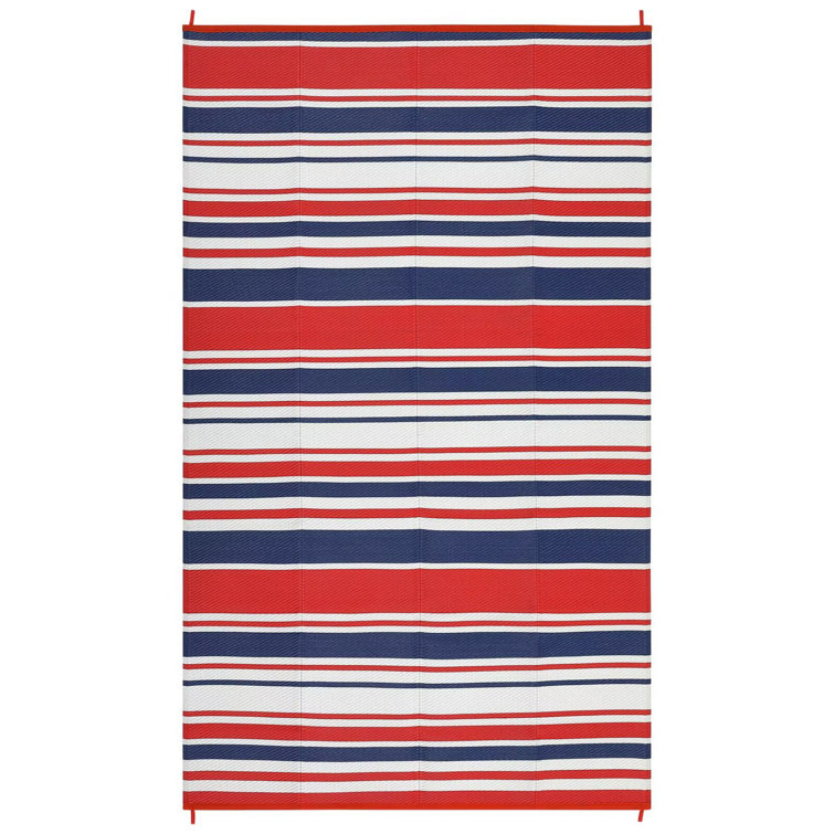 Outdoor Rug Reversible Plastic Straw Rug Waterproof Outdoor Camping Rug for Patio, Modern Striped Patio Rug, Outdoor Carpet for Porch, Deck