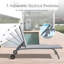 Chaise longue d'extérieur grise (2). 5 positions réglables, fabrication en aluminium robuste, housse, roulettes pour la portabilité, installation simple 2 chaises de jardin (gris) - durabilité toutes saisons, respirant, mobilité