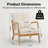 Mid-Century Modern Upholstered Accent Chair with Pillow, Solid Rubberwood Ergonomic Reading Armchair, Beige-1649088638-1649088625