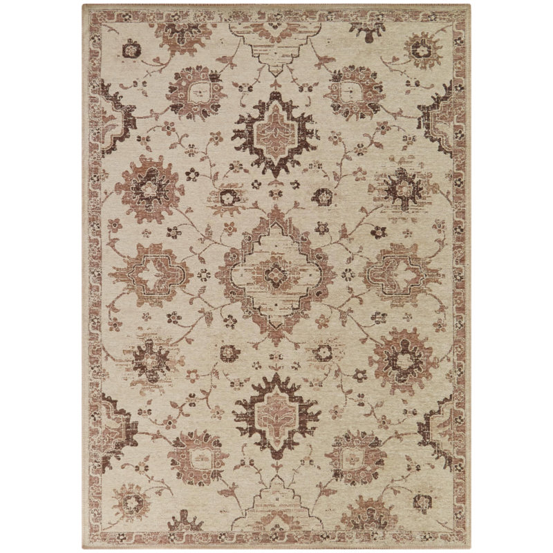 Tapis médaillon oriental en cuivre Sarantis, Rectangle 7 pi 10 po x 10 pi