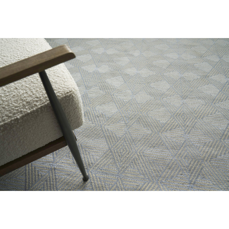 Pavilion Wool Geometric Area Rug in Ivory, Rectangle 5' x 8'