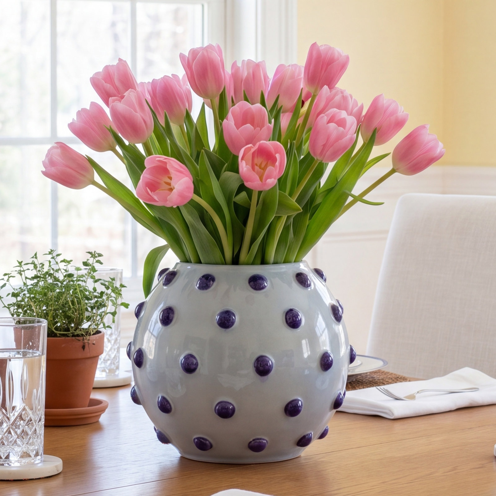 Iris Blue Collection Table Vase