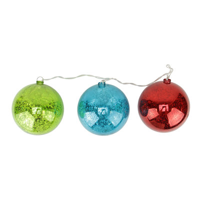 Ornement de Noël boule de verre éclairé multicolore
