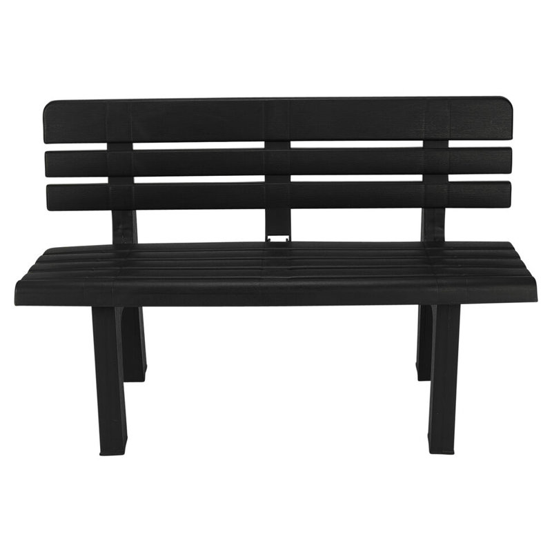 Hamlin Plastic Outdoor Bench, Black