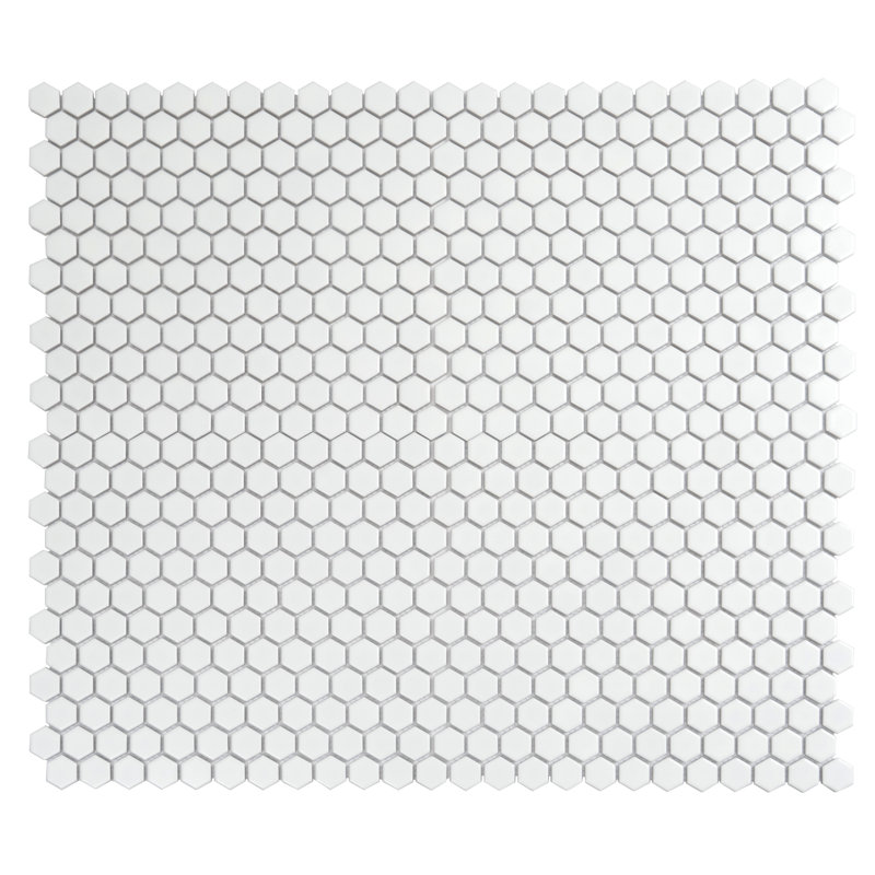 Cirkel Hex 10,2 po X 11,8 po Carreau de mur et de plancher en porcelaine (paquet de 8,36 pieds carrés) - paquet de 10, Blanc
