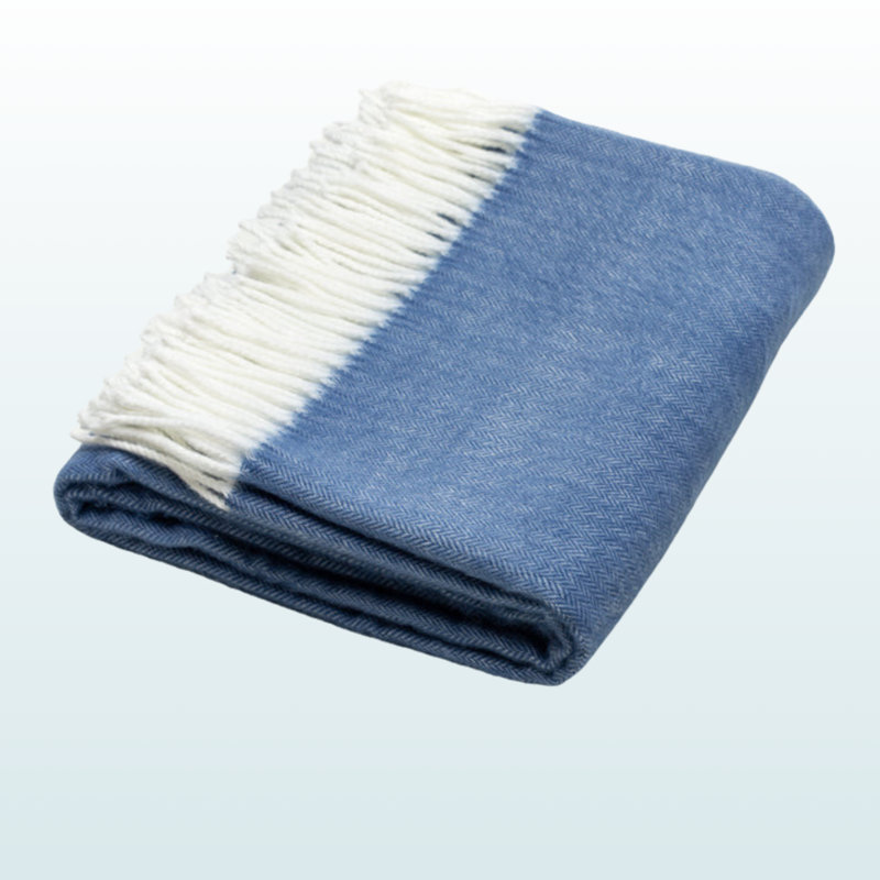 Jeté en peluche à chevrons Trio, L 59,71 po x l 49,87 po, Bleu