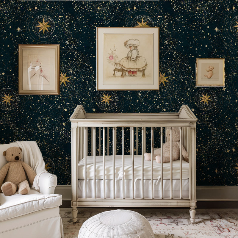 Blue and Gold Night Sky Stars Wallpaper