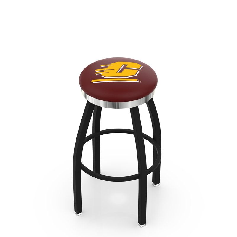 Tabouret de bar pivotant de 30 po NCAA, Chrome, Université du Michigan central