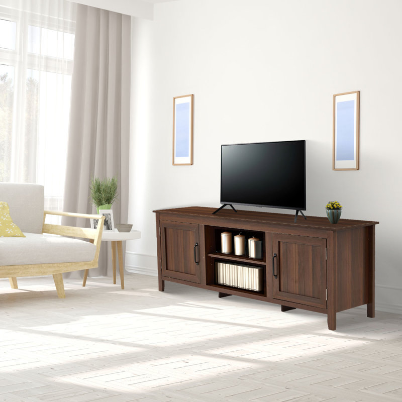 Winston Porter TV Console Stand Table Storage Cabinet Media Entertainment Center, Brown