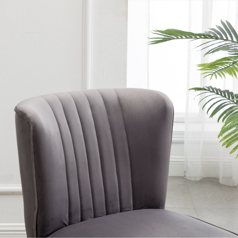 Fauteuil d'appoint en velours, Gris
