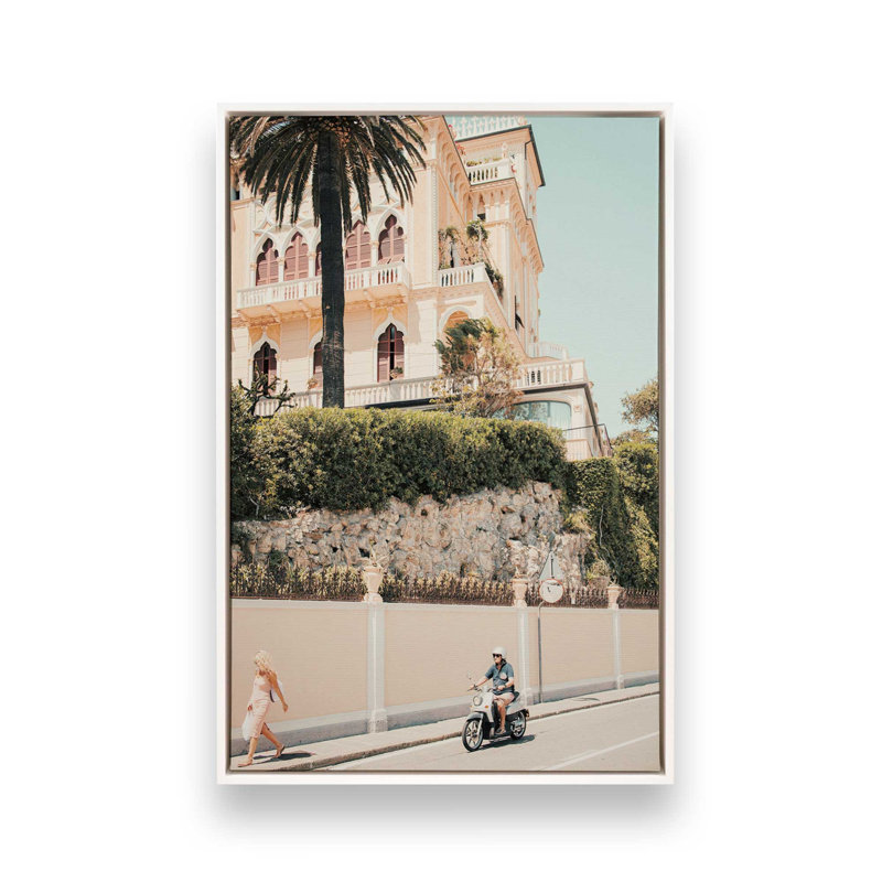 Coastal Villa Canvas Print, Opaque White Floater Framed, 48.75" H x 32.75" W x 1.75" D