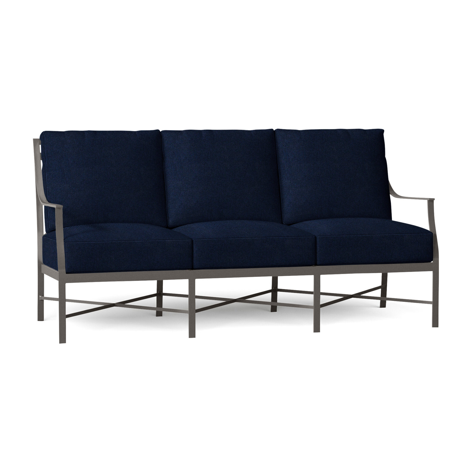 Monaco 75" Sunbrella® Patio Sofa, No Welt, Indigo Velvet, Slate Gray