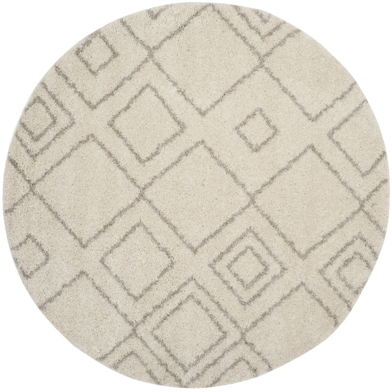 Tapis géométrique Develin Performance, Rond 8 pi, Ivory/Beige