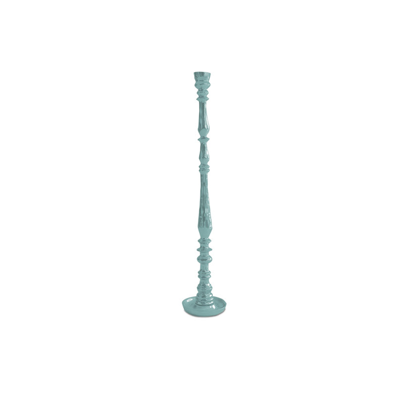 Bougeoir de table en aluminium Encanto, Vert feuille, H 19 po x l 4 po x P 4 po