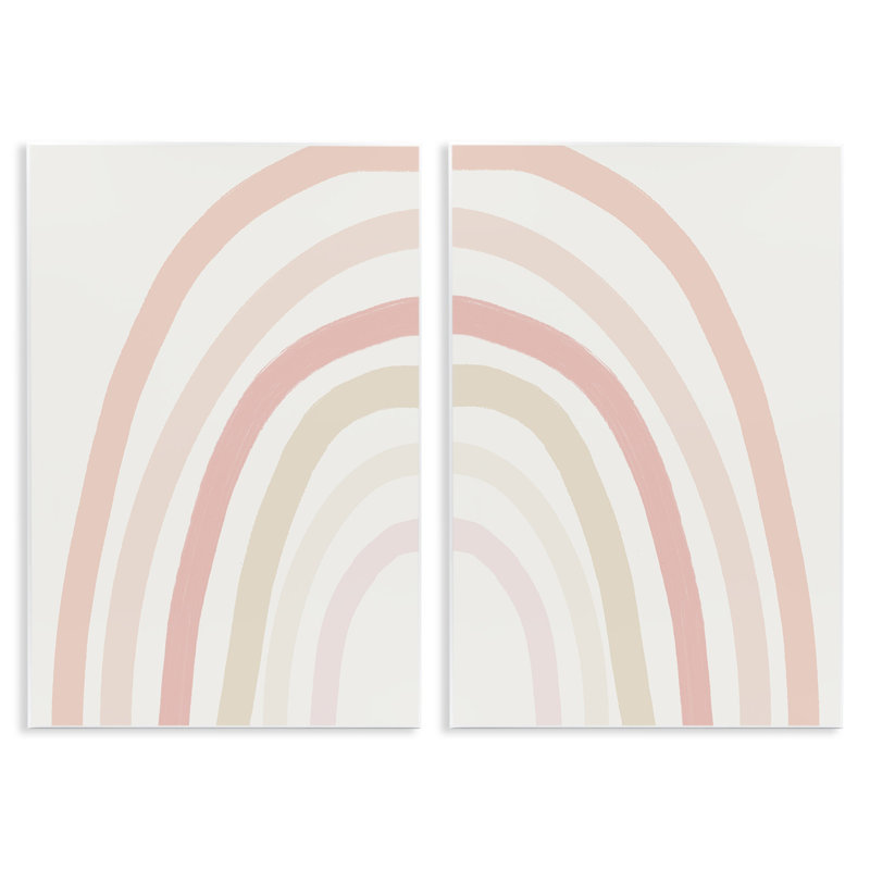 Ensemble de 2 plaques murales pour enfants en forme d'arc-en-ciel pastel pour enfants par Leah Straatsma, H 15 po x l 10 po