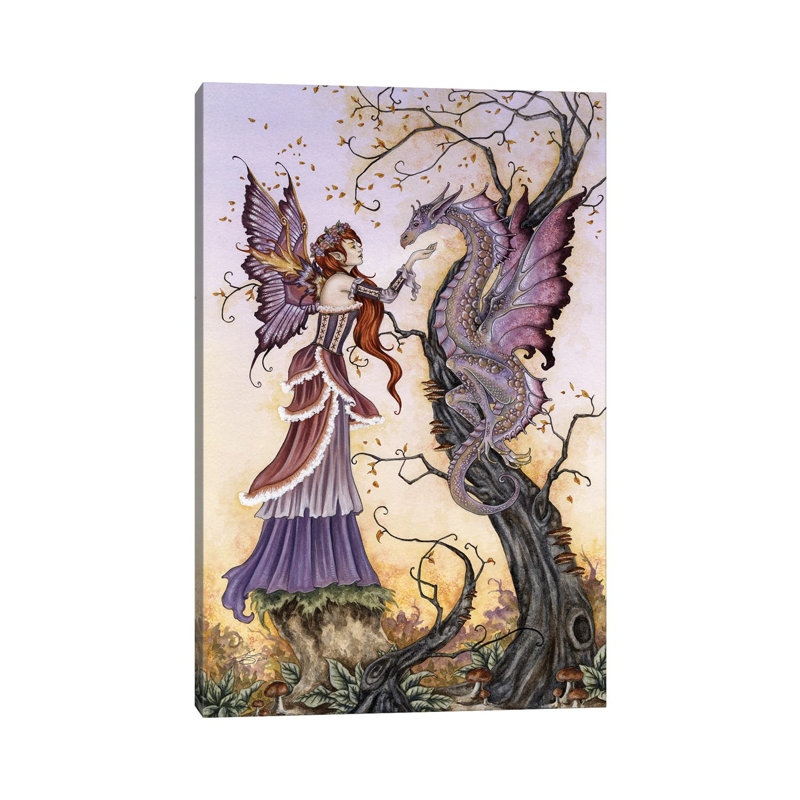 «The Dragon Charmer» par Amy Brown - impression sur toile tendue, H 12 po x l 8 po x P 0,75 po