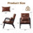  23.4" W Mid-Century Modern Upholstered Faux Leather Accent Armchair with Pillow, Solid Wood Frame-589836802
