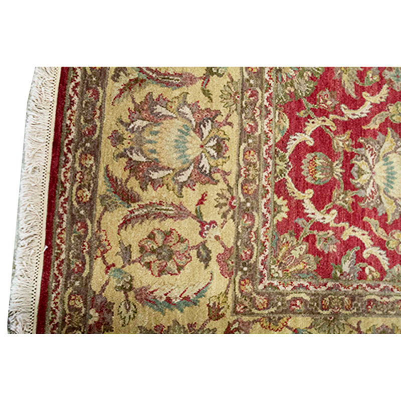 Tapis rouge et or de haute qualité noué à la main