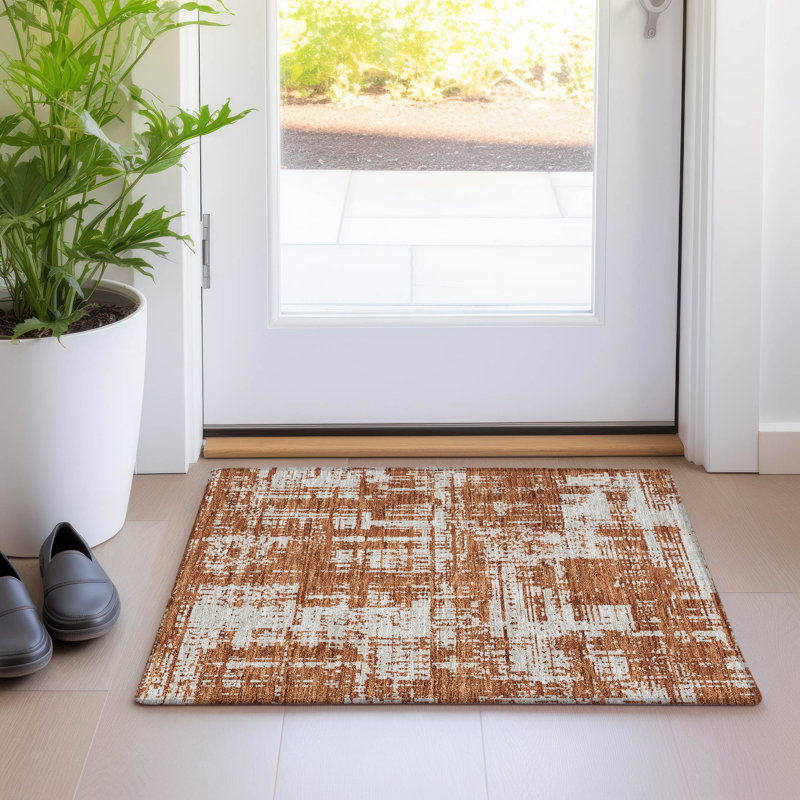 Tapis paprika de qualité supérieure lavable à la machine Prisco, Rectangle 1 pi 8 po x 2 pi 6 po