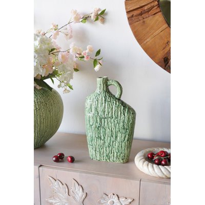 Vase en céramique vert 8,5X4X14