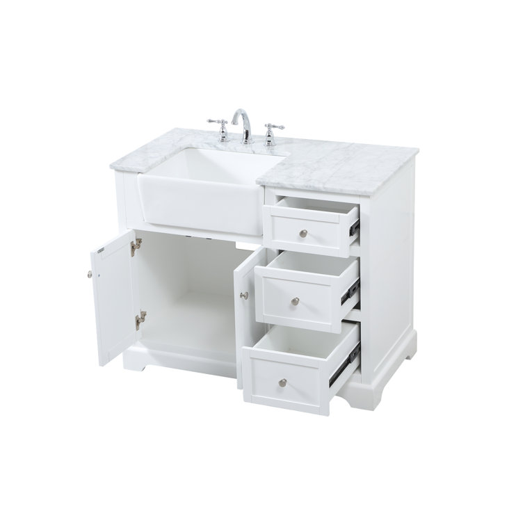 Klarissa 42'' Single Bathroom Vanity with Marble Top